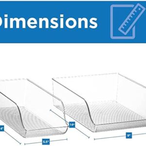 4 Pack Refrigerator Organizer Bins, Pop Soda Can Dispenser and Water Bottle Organizer Set for Fridge, Freezer, Kitchen, Countertops, Cabinets - Clear Plastic Pantry Beverage Holder Storage Rack