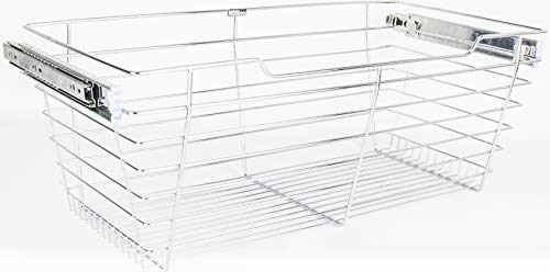 Chrome Closet Pullout Basket 14"D x 17"W x 11"H