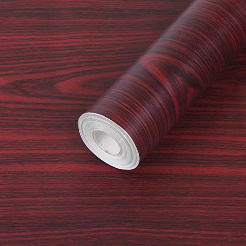 PoetryHome Self Adhesive Red Oak Wood Contact Paper Shelf Liner Cabinets Drawer Dresser Table Countertop Crafts Furniture Sticker 17.7x117 Inches