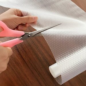 HityTech Shelf Liner, EVA Shelf Liners Can Be Cut Refrigerator Mats Fridge Cushion Liner Non-Adhesive Cupboard Liners Non-Slip Cabinet Drawer Table Liners - 59 x 17 3/4 in - Transparent