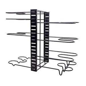 Pot Rack Organizers, Lid Organizer for Pots and Pans, 8 Tiers Pots and Pans Organizer with 3 DIY Methods, Adjustable Pot Lid Holders Pan Rack for Kitchen Counter and Cabinet by KAUKKO (KKS21-8 Tiers)