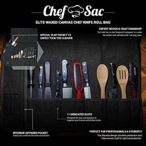 Chef Sac Elite Chef Knife Roll Bag with 10-Pack Knife Guards Included