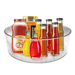 kacua lazy susan, 9-inch turntable kitchen organizer, organization and food storage container for cabinets, pantry, fridge, countertop, kitchen, vanity, clear