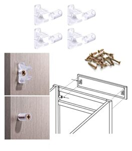 false front cabinet clips, hosrnovo 4 pairs with screws reinforced sink tip-out snap for kitchen cabinet drawer fronts replace/2 drawers
