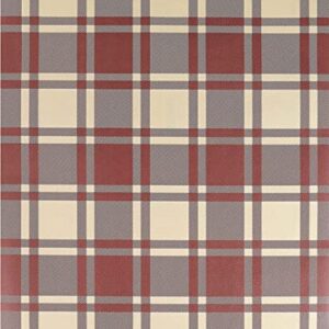 Peel and Stick Farmhouse Style Plaid Contact Paper Shelf Liner for Kitchen Cabinets Pantry Table Dresser Drawer Furniture Wall Decal 17.7X117 Inches