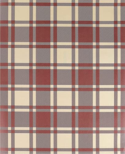 Peel and Stick Farmhouse Style Plaid Contact Paper Shelf Liner for Kitchen Cabinets Pantry Table Dresser Drawer Furniture Wall Decal 17.7X117 Inches