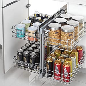 BBLHOME Pull Out Wire Basket for Kitchen Cabinet Organizer, 4 Sliding Shelves