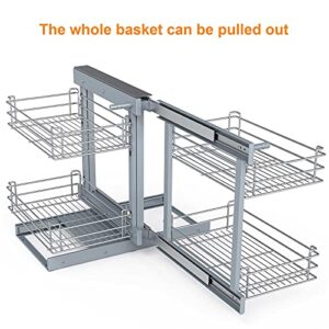 BBLHOME Pull Out Wire Basket for Kitchen Cabinet Organizer, 4 Sliding Shelves