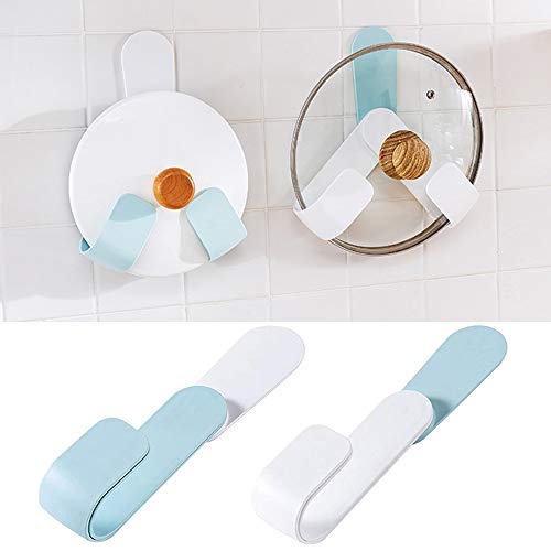 Self Adhesive Pot Lid Holder, 2 Pack Folding Wall Door Mounted Pot Lid Rack, Pots and Pans Organizer for Cabinets, Adjustable Hanging Pan Cover Cutting Board Storage Kitchen Utensil Tool Set