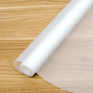 4 rolls eva plastic shelf liner, non-adhesive cabinet drawer shelf liner, non-slip fridge liner, kitchen drawer mats cupboard shelf liner for kitchen home – (15.7 in x 6.56ft)/roll, clear
