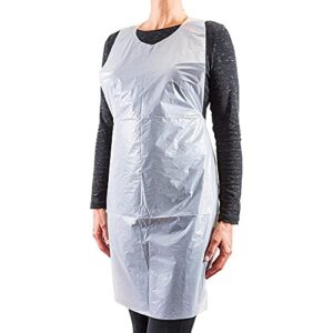 clean tek white plastic disposable apron – 42″ x 27 1/2″ – 100 count box – restaurantware