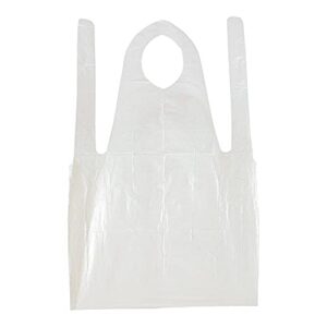 Clean Tek White Plastic Disposable Apron - 42" x 27 1/2" - 100 count box - Restaurantware