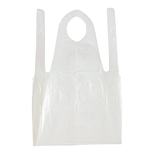 Clean Tek White Plastic Disposable Apron - 42" x 27 1/2" - 100 count box - Restaurantware