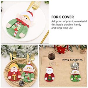 Christmas Silverware Holders Santa Elf Tableware Flatware Storage Bag Covers Red Green Cutlery Knives Spoon Forks Pocket Pouch 12pcs for Xmas Holiday Dining Decoration