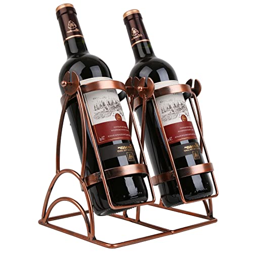 LEYON Swing Wine Bottle Holder Tabletop Wine Rack Countertop Wine Bottle Storage Organize Holder for Kitchen Home Decor (2 Bottles)