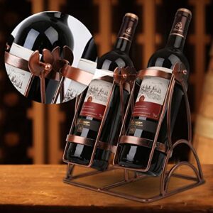 LEYON Swing Wine Bottle Holder Tabletop Wine Rack Countertop Wine Bottle Storage Organize Holder for Kitchen Home Decor (2 Bottles)