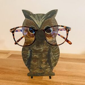 yuai glasses stand- handcrafted wooden animal shaped eyeglasses holder, corgi/owl/monkey shaped eyewear retainer-glasses holder display stand, animal shaped home office desk decor