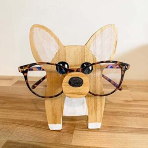 yuai Glasses Stand- Handcrafted Wooden Animal Shaped Eyeglasses Holder, Corgi/Owl/Monkey Shaped Eyewear Retainer-Glasses Holder Display Stand, Animal Shaped Home Office Desk Decor