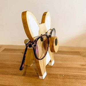 yuai Glasses Stand- Handcrafted Wooden Animal Shaped Eyeglasses Holder, Corgi/Owl/Monkey Shaped Eyewear Retainer-Glasses Holder Display Stand, Animal Shaped Home Office Desk Decor