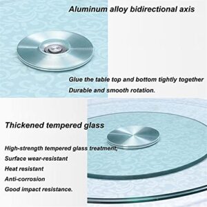 Dining Table Turntable Lazy Susan: Tempered Glass 360 Degree Turntable – Rotating Countertop Serving Tray For Your Dining Table, Kitchen Counters - Transparent 24" 28" 36" (Size : 70cm/27.6in)