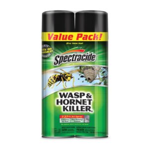 spectracide wasp & hornet killer, kills wasps & hornets, 2 count, 20 ounce (aerosol spray)