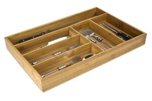 home basics ct44542 bamboo cutlery tray large, 10″ x 2″ x 14″