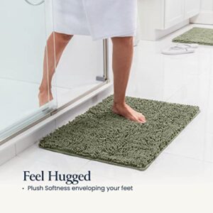 2 Piece Bathroom Rugs Bath Mat Set - Soft Plush Chenille Shower Mats for Bathroom Durable Bath Rug with Rubber Backing, Ultra Absorbent Bath Rugs, Bathtub Mat, Bathroom Rug Mats - 30x20 + 24x17 Inch