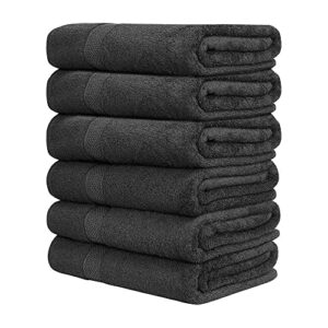 QUBA LINEN Luxury Hotel & Spa 100% Cotton Bath Towels Set of 6 - 24x48 inch Ultra Soft Large Bath Towel Set Highly Absorbent Daily Usage Ideal for Pool and Gym Pack of 6 - Lightweight