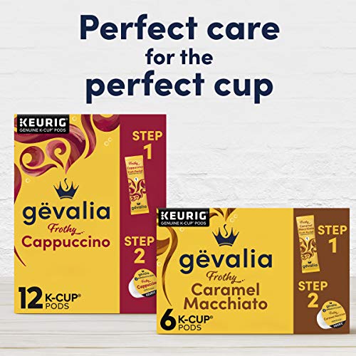 Gevalia Caramel Macchiato Espresso K-Cup Coffee Pods and Froth Packets (6 Pods and Froth Packets)