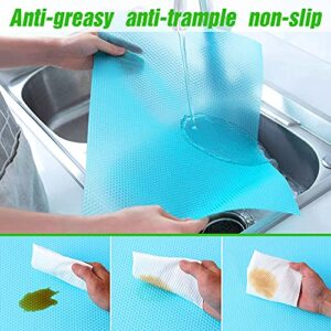 Theshai 8pcs Refrigerator Mats, Waterproof Non-Slip EVA Refrigerator Liner Pads, Can Be Cut Washable Fridge Mat, Also Great for Drawers Shelves Cabinets Storage Kitchen and Placemats