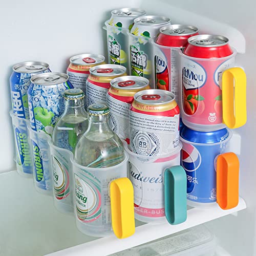 WDDH Portable Soda Can Organizer for Refrigerator Shelves, Beer Can Racks, Refrigerator Storage Sliders (6-Pack)