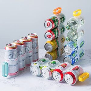 WDDH Portable Soda Can Organizer for Refrigerator Shelves, Beer Can Racks, Refrigerator Storage Sliders (6-Pack)