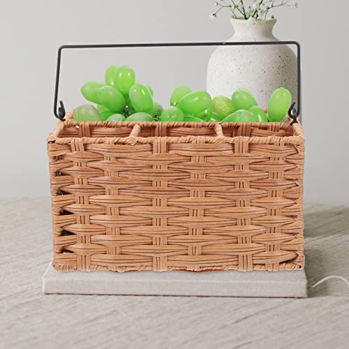 Cabilock Imitation Rattan Cutlery Holder Flatware Basket for Kitchen Dining Table