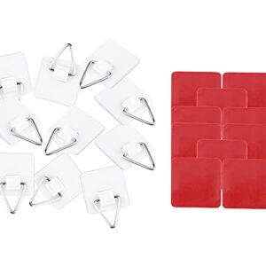 10 Pieces Invisible Adhesive Plate Hanger Set Vertical Plate Holders for The Wall Dish Hook Portable Self-Adhesive Wall Plate Holder