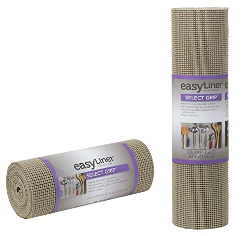 Duck 281874/1100731 Select Grip EasyLiner Non-Adhesive Shelf Liner, 20" x24' and 12" x20', 2 Rolls Total, Brownstone