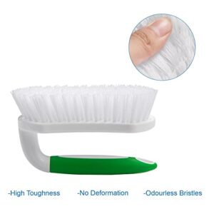 Amazer Scrub Brush Comfort Grip & Flexible Stiff Bristles Heavy Duty for Bathroom Shower Sink Carpet Floor - Pack of 2 (Green+Green)