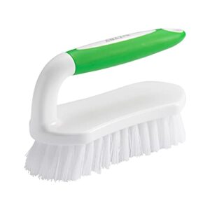 Amazer Scrub Brush Comfort Grip & Flexible Stiff Bristles Heavy Duty for Bathroom Shower Sink Carpet Floor - Pack of 2 (Green+Green)