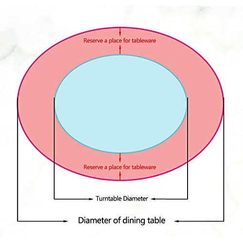 CIMOO Tempered Glass Lazy Susan Turntable, Dining Table Transparent Round Turntable, Large Tabletop Rotating Serving Tray-80cm