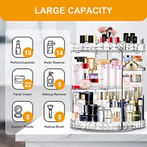 MISERWE Makeup Organizer 360 Degree Rotating 7 Adjustable Layers Large Capacity Cosmetic Organizer Transparent Make Up Organizers and Storage