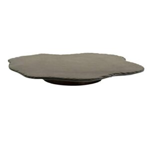 my swanky home black natural stone rustic edge lazy susan kitchen turntable rotating tray