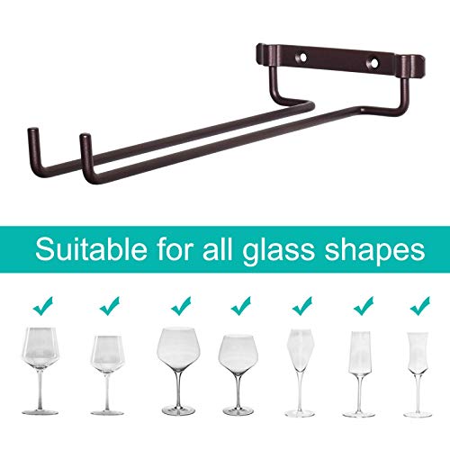 MOCOUM 4 Pack Wine Glass Holder Rack Stemware Rack,Wine Glass Hanging Rack Wire Wine Glass Organizer Storage Hanger for Cabinet Kitchen Bar