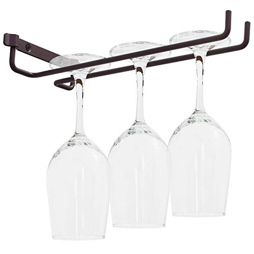 MOCOUM 4 Pack Wine Glass Holder Rack Stemware Rack,Wine Glass Hanging Rack Wire Wine Glass Organizer Storage Hanger for Cabinet Kitchen Bar