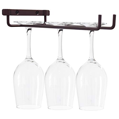 MOCOUM 4 Pack Wine Glass Holder Rack Stemware Rack,Wine Glass Hanging Rack Wire Wine Glass Organizer Storage Hanger for Cabinet Kitchen Bar