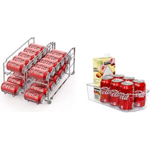 simplehouseware stackable beverage can dispenser + kitchen organizer bin