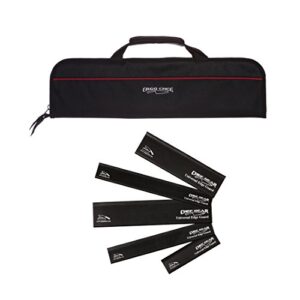 ergo chef padded chef knife case roll with 5 pc 5 pocket bag w/5pc. black edge guards