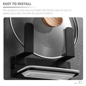 Zerodeko Pot Lid Rack Wall Mounted Stainless Steel Pan Lid Organizer Holder with Water Tray Self Adhesive Kitchen Utensils Storage Racks for Hanging Dish Pan Cover Cutting Board