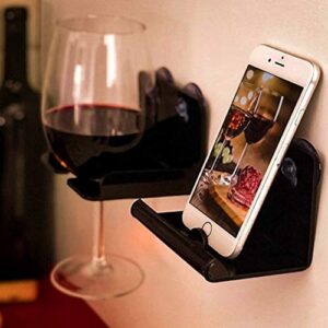 Hemoton 2pcs Acrylic Wine Glass Wall Racks Suction Cup Wine Cup Holder Multipurpose Mobile Tissue Sundries Organizer for Home