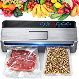 Vacuum Sealer Machine, Full Automatic Food Sealer (95Kpa), vacuum sealers bags for food Air Sealing System for Food Sealer Dry, Moist Food Preservation Modes, Lab Tested, LED Indicator Lights