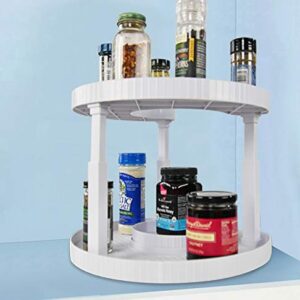 HOME-X Rotating Spice Rack, Lazy Susan Cabinet Organizer, Pantry Rack, Medicine Cabinet Organizer, Rotating Storage, 13" L x 10 ¾" W x 10 ¼” H, White