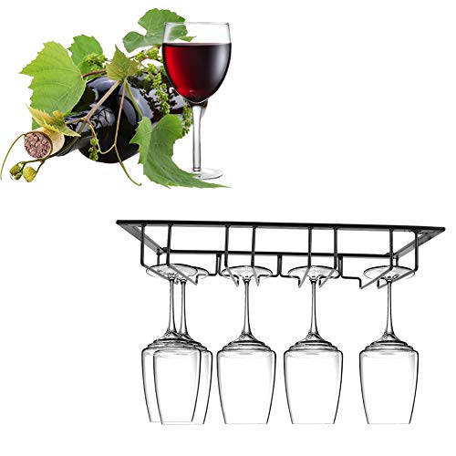 Talany Wine Glass Holder, Stemware Rack Organizer Wine Glasses Hanger for Modern Decor for Bar for Kitchen(Black)